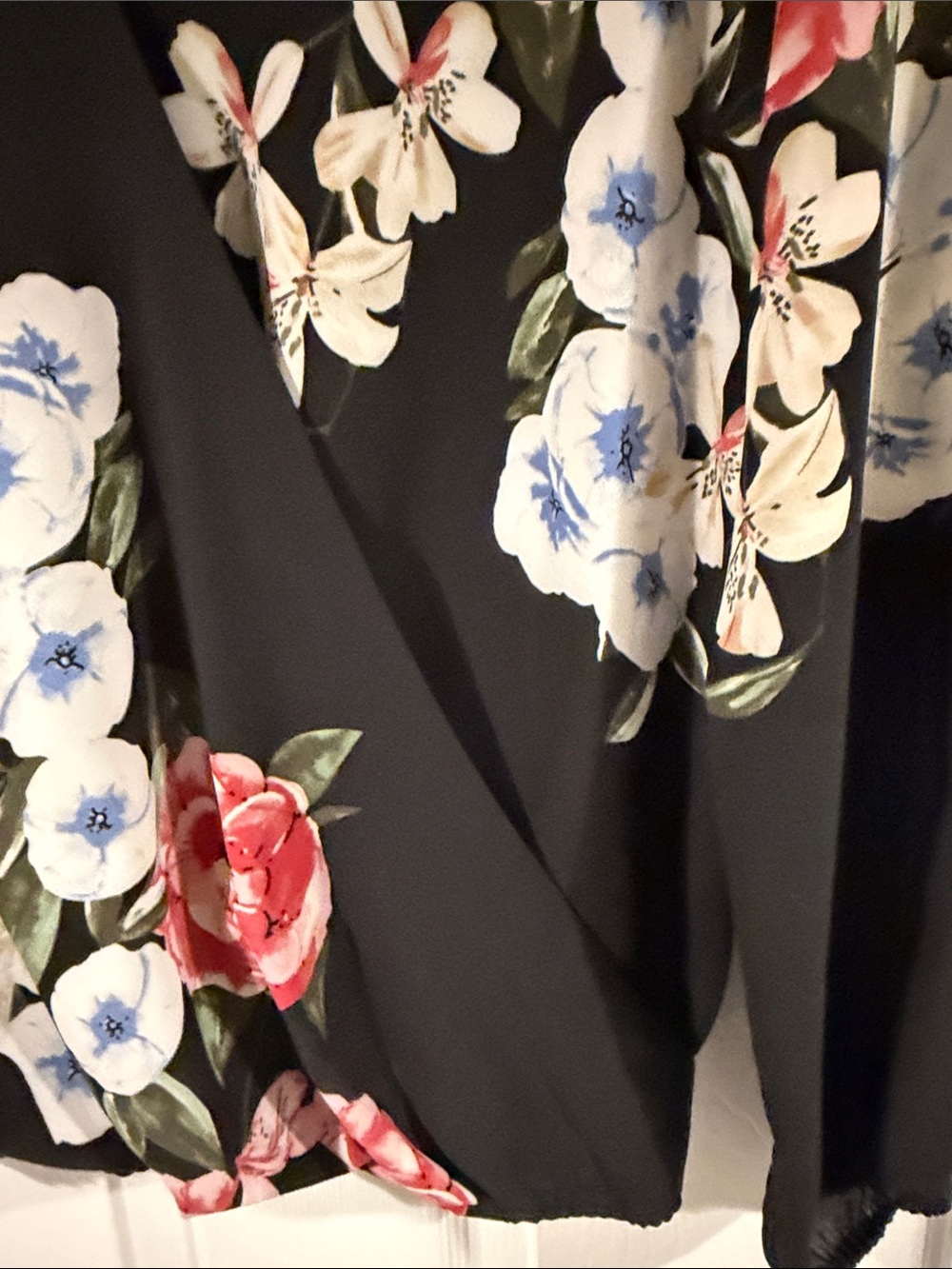 INC International Concepts Black Floral Surplice Blouse - Picture 3 of 5